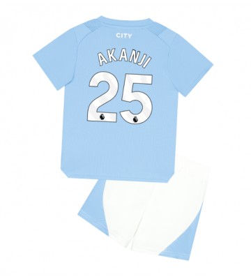 Manchester City Manuel Akanji #25 Hemmaställ Barn 2023-24 Kortärmad (+ Korta byxor)